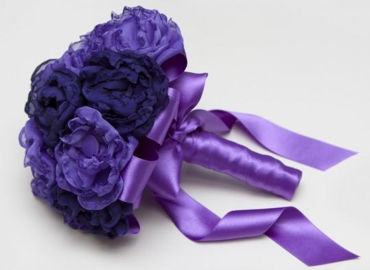 Ramo de novia en tela de dos colores