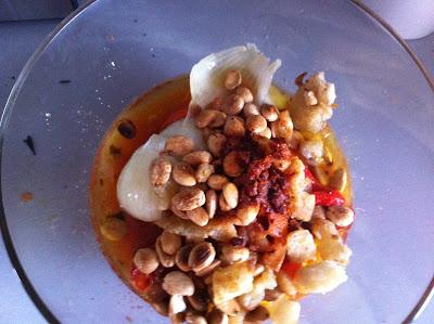 Preparando para batir los ingredientes