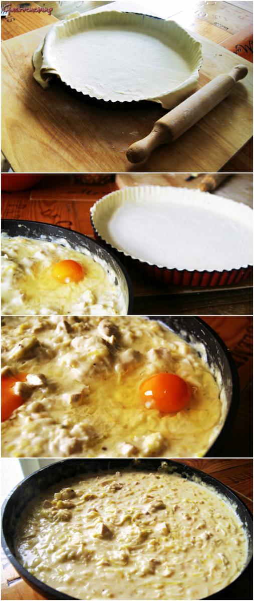 pastel de pollo y puerros