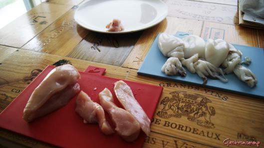 arroz con pollo y sepia