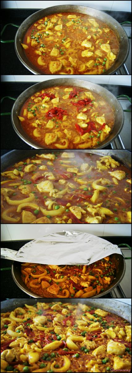 arroz con pollo y sepia