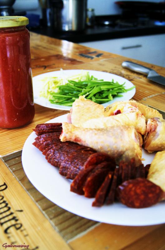 Arroz con pollo y chorizo