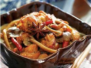 Guiso de pollo con champiñones