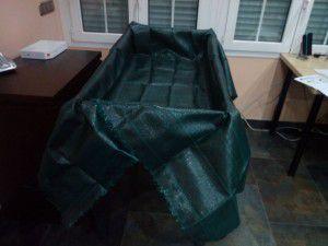 mesa con tela drenantee