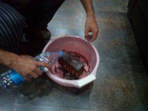 Humedecer fibra de coco