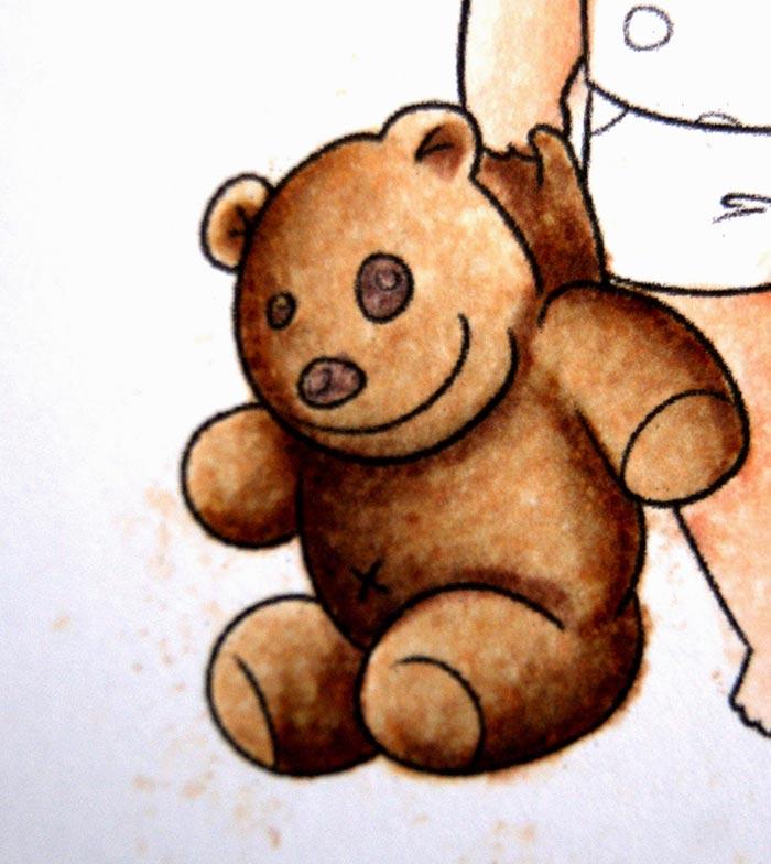 efecto toalla para un oso de peluche con el activador copic