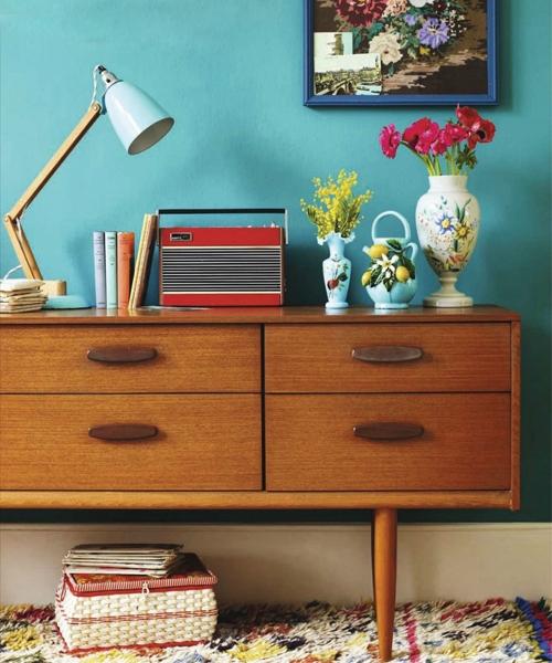 Vintage Dresser and teal paint
