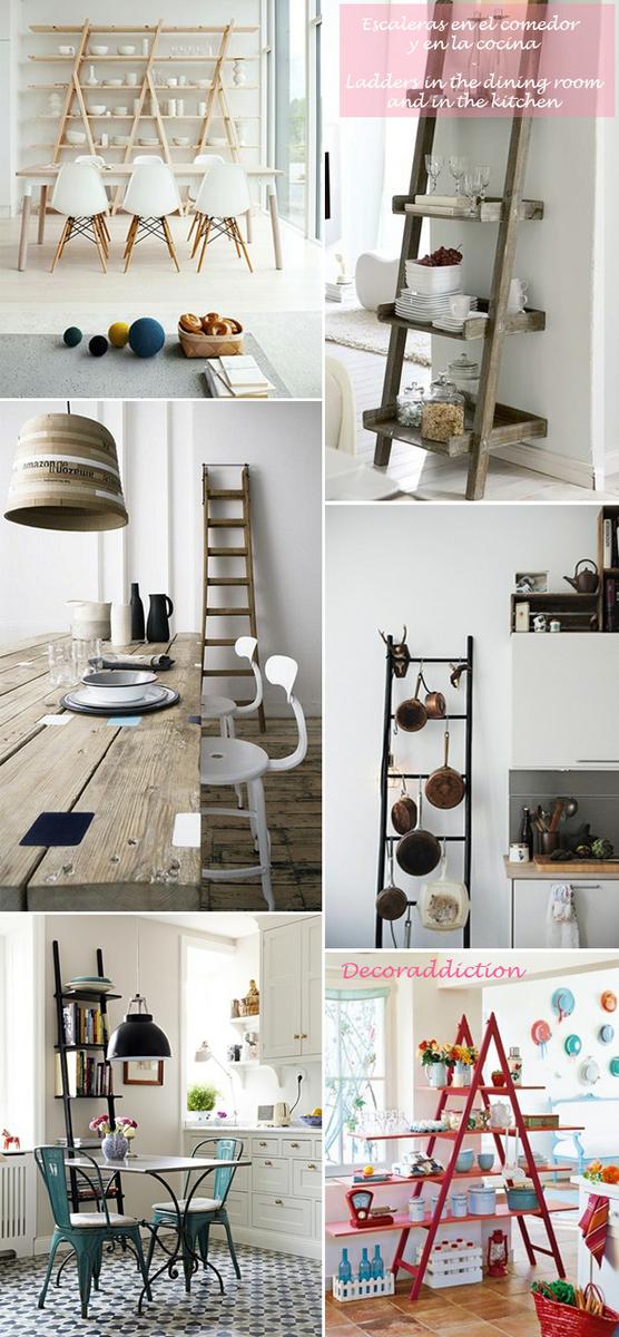 *My new home* Reciclar antiguas escaleras - Recycle old ladders_comedor y cocina1