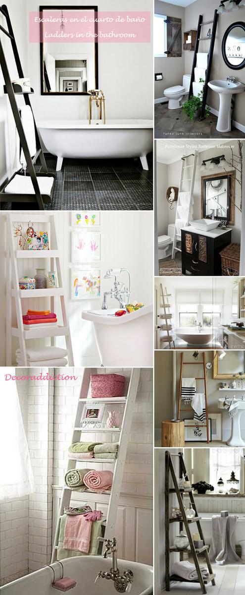 *My new home* Reciclar antiguas escaleras - Recycle old ladders_baño