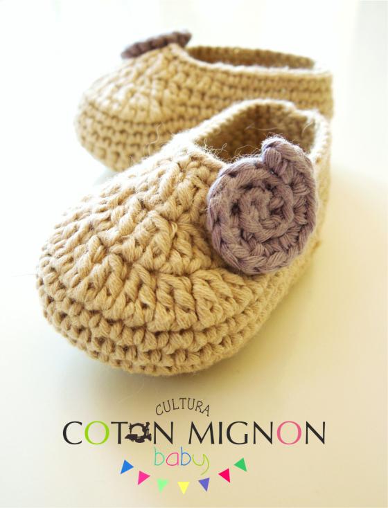 Zapatitos crochet bebe recien nacido cultura coton mignon