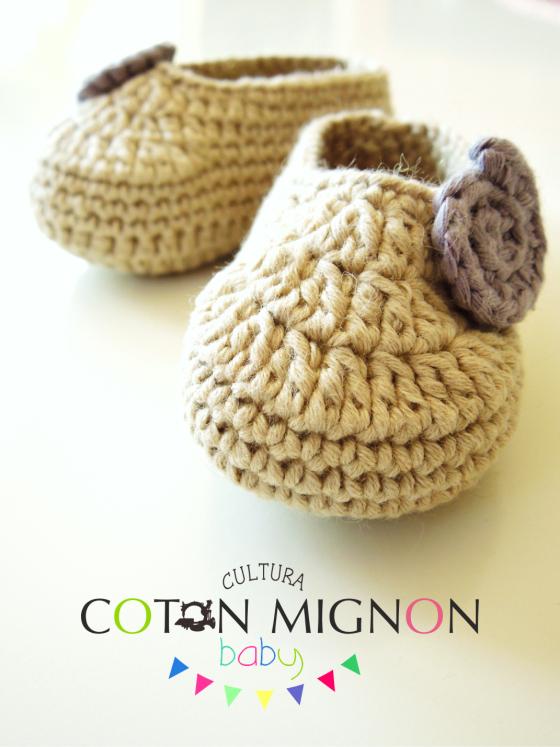 Zapatitos ganchillo bebe recien nacido cultura coton mignon