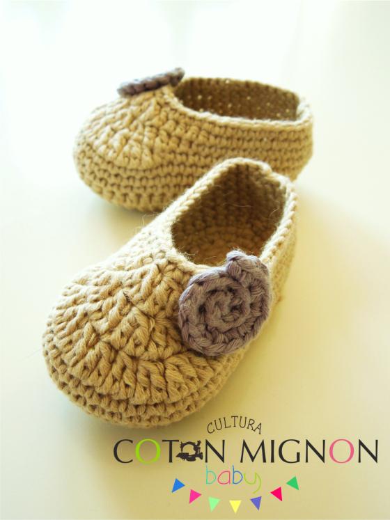 Zapatitos crochet bebe cultura coton mignon