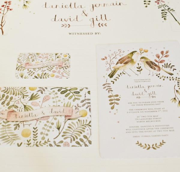 invitación boda pájaros