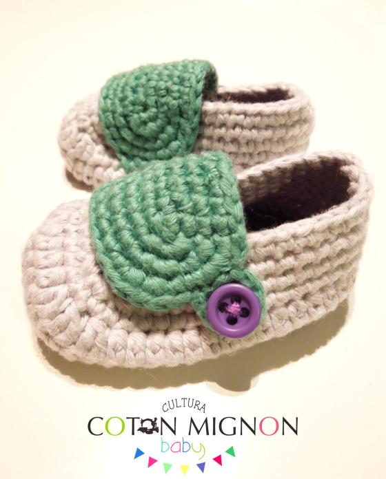 Zapatito bebé crochet cultura coton mignon baby