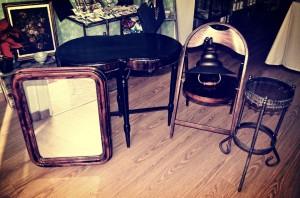 madera hierro espejo lámpara pintar chalk paint