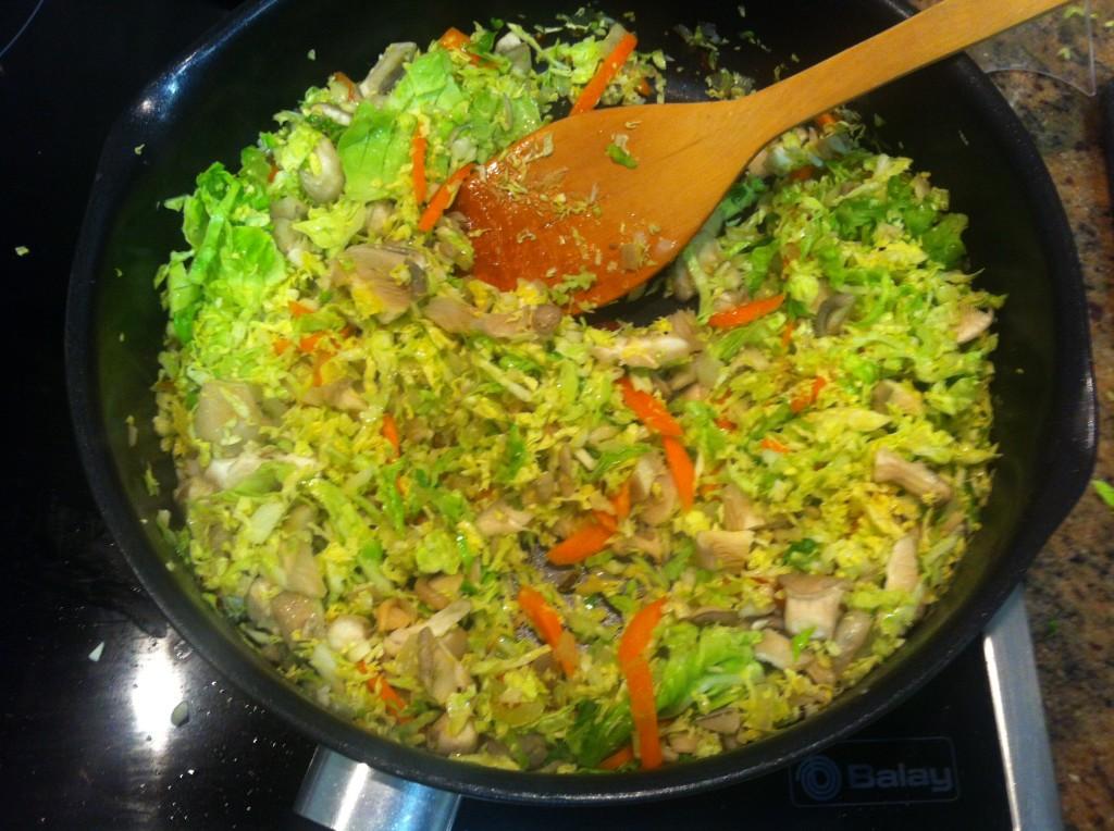 Pochando las verduras