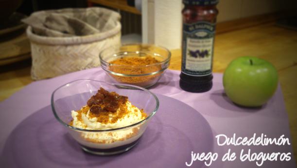 Mousse de manzana verde con miel y bacon