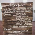 Cartel con el menu de boda
