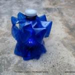 Lámpara realizada reciclando una garrafa y una botella de plástico - Two plastic bottles lamp - Reciclado Creativo - Rosa Montesa