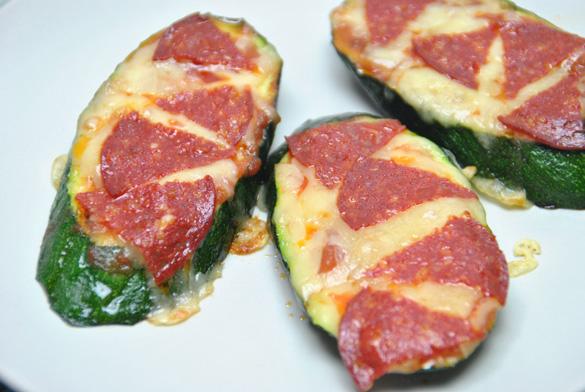 Un receta muy rápida, base de calabacín queso y chorizo de pamplona