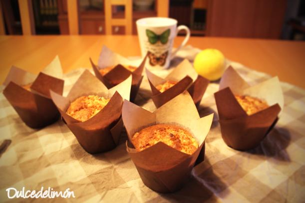 Muffins de limón con crujiente