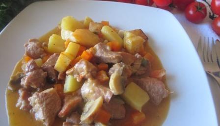 guiso de pavo con verduras