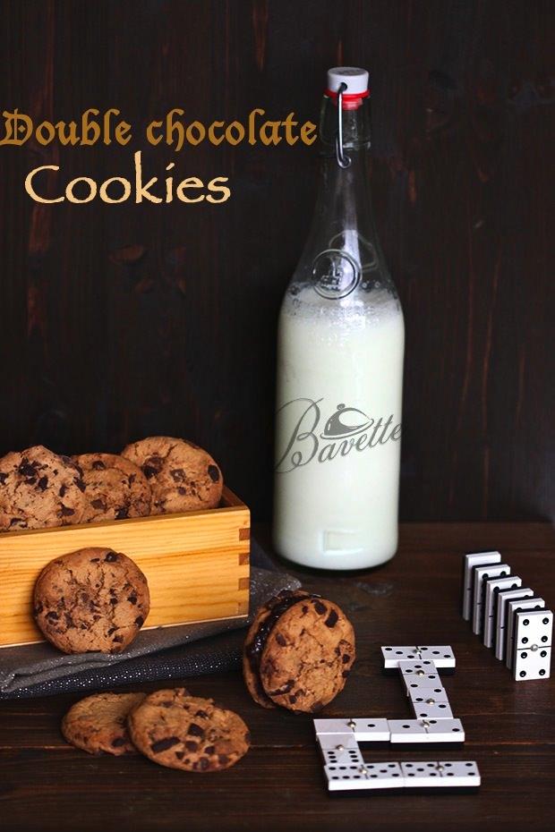 Cookies americanas con doble chocolate