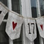 como hacer un banderin de tela de saco