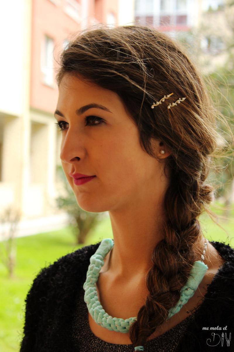 como hacer un collar de trapillo