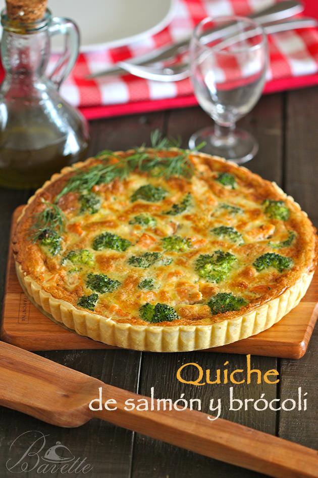 Quiche de salmón y brócoli