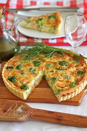 Quiche de salmón y brócoli
