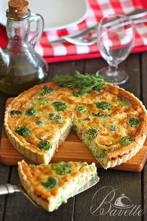 Quiche de salmón y brócoli