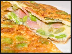 TORTILLA DE HABAS, PORRINES Y BACON2