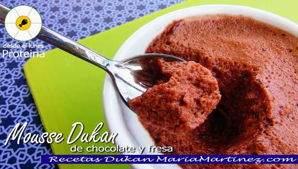Mousse Dukan de Fresa y Chocolate (fase Ataque o fase Crucero)