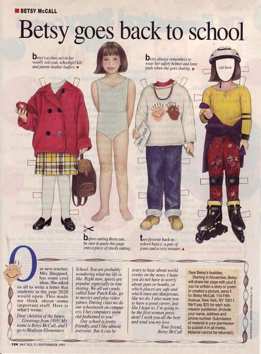 Paper Doll Betsy McCan septiembre 1995