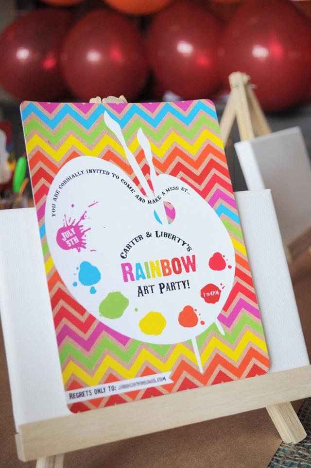 invitación Fiesta Arcoiris