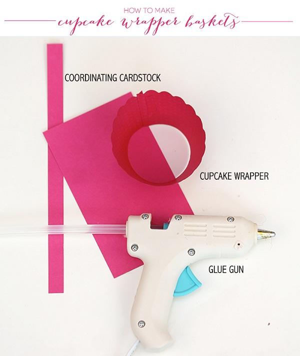 materiales para cesta para cupcakes