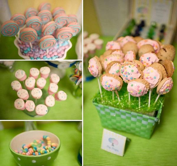 piruletas y nubes de azúcar