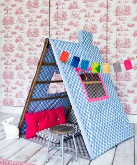 10 Cool DIY Play Tents For Your Kids | Kidsomania...The one shown is made out of an old drying rack! So cute!