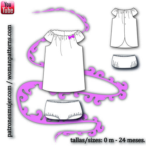 vestido bebé- patronesmujer