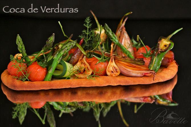 Coca de verduras