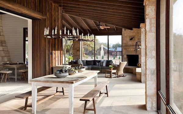 salón comedor rústico