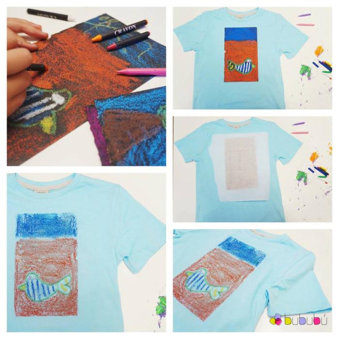 camiseta de crayon collage