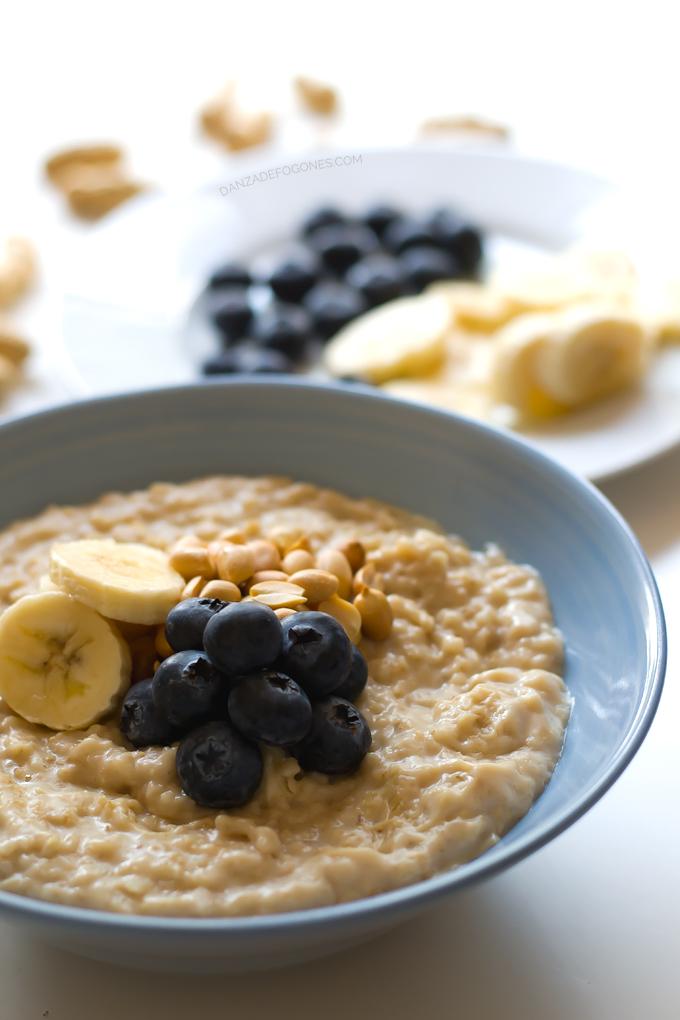 Gachas con mantequilla de cacahuete en 15 minutos | danzadefogones.com