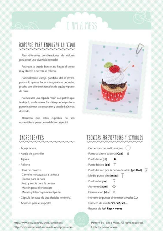 crochet cupcake pattern by ?I am a Mess?