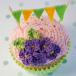 Violet crochet cupcake by 