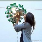 Lámpara realizada con 50 botellas de cerveza recicladas. #yotambienquierouna Reciclado Creativo. Rosa Montesa