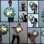 Lámpara realizada con 50 botellas de cerveza recicladas. #yotambienquierouna Reciclado Creativo. Rosa Montesa