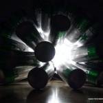 Lámpara realizada con 50 botellas de cerveza recicladas. #yotambienquierouna Reciclado Creativo. Rosa Montesa