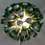 Lámpara realizada con 50 botellas de cerveza recicladas. #yotambienquierouna Reciclado Creativo. Rosa Montesa